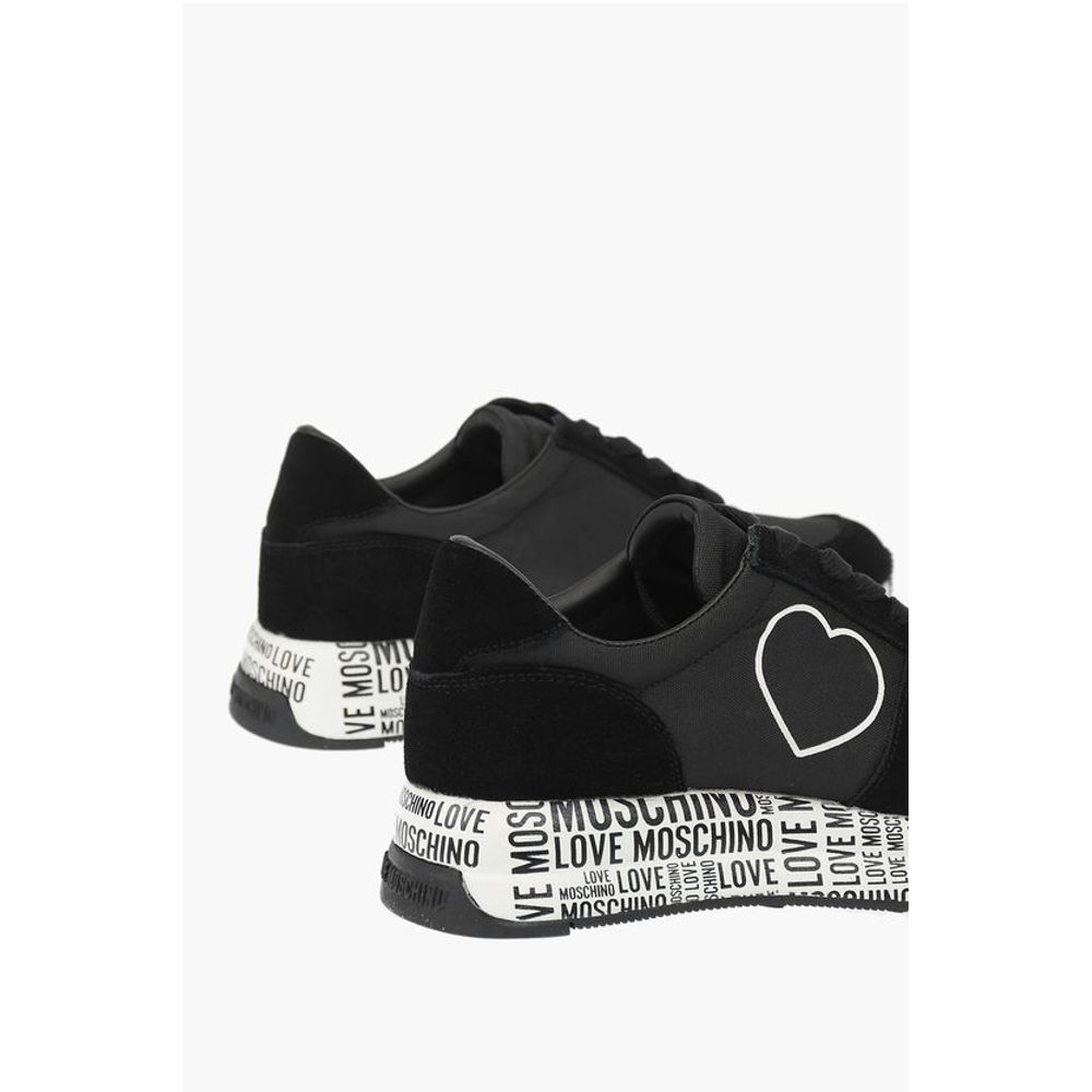 Moschino LOVE suede leather and fabric sneakers with logoed sole