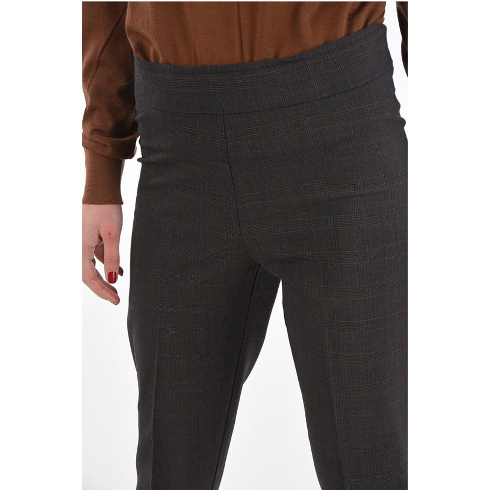 Avenue Montaigne district check cuffed hem trousers