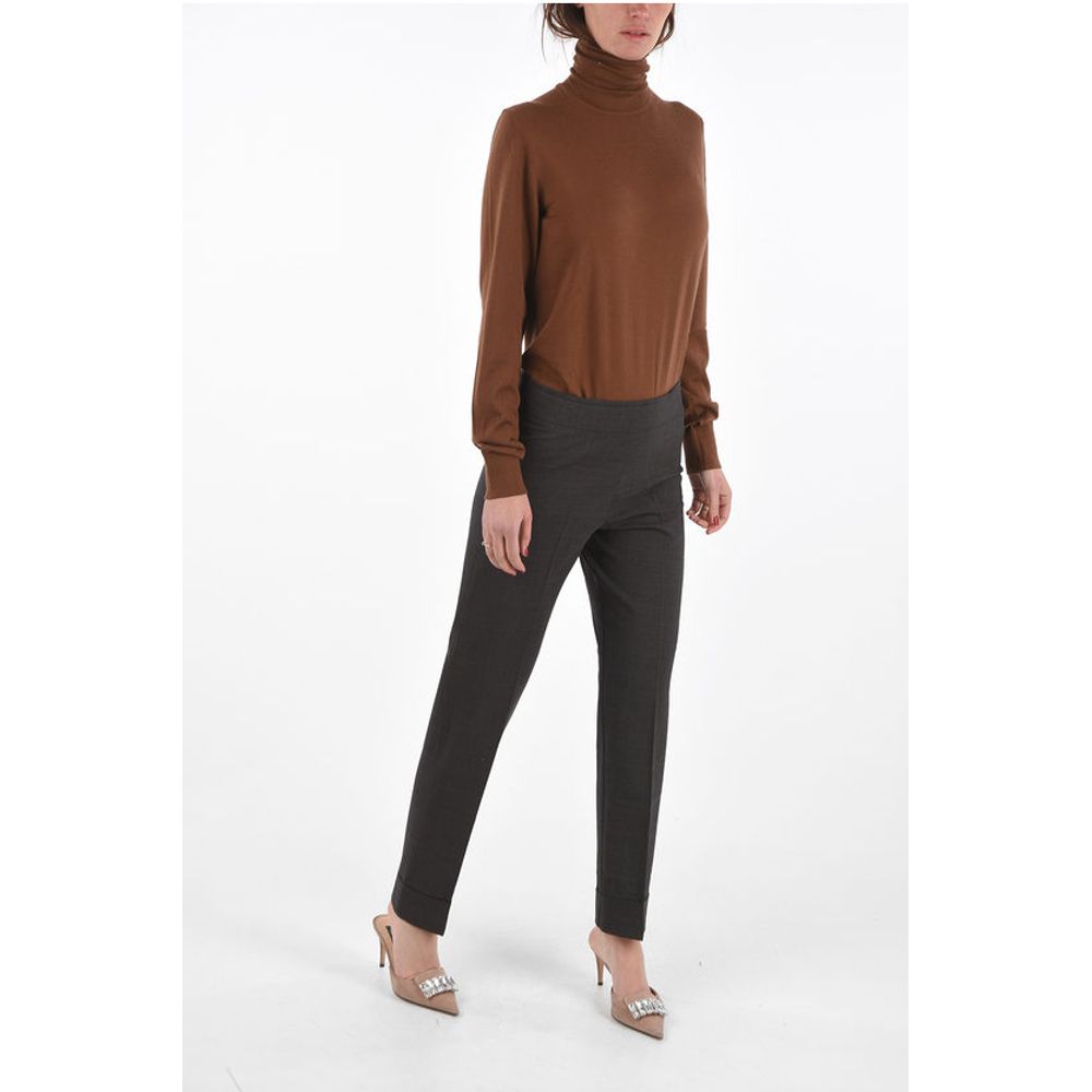 Avenue Montaigne district check cuffed hem trousers