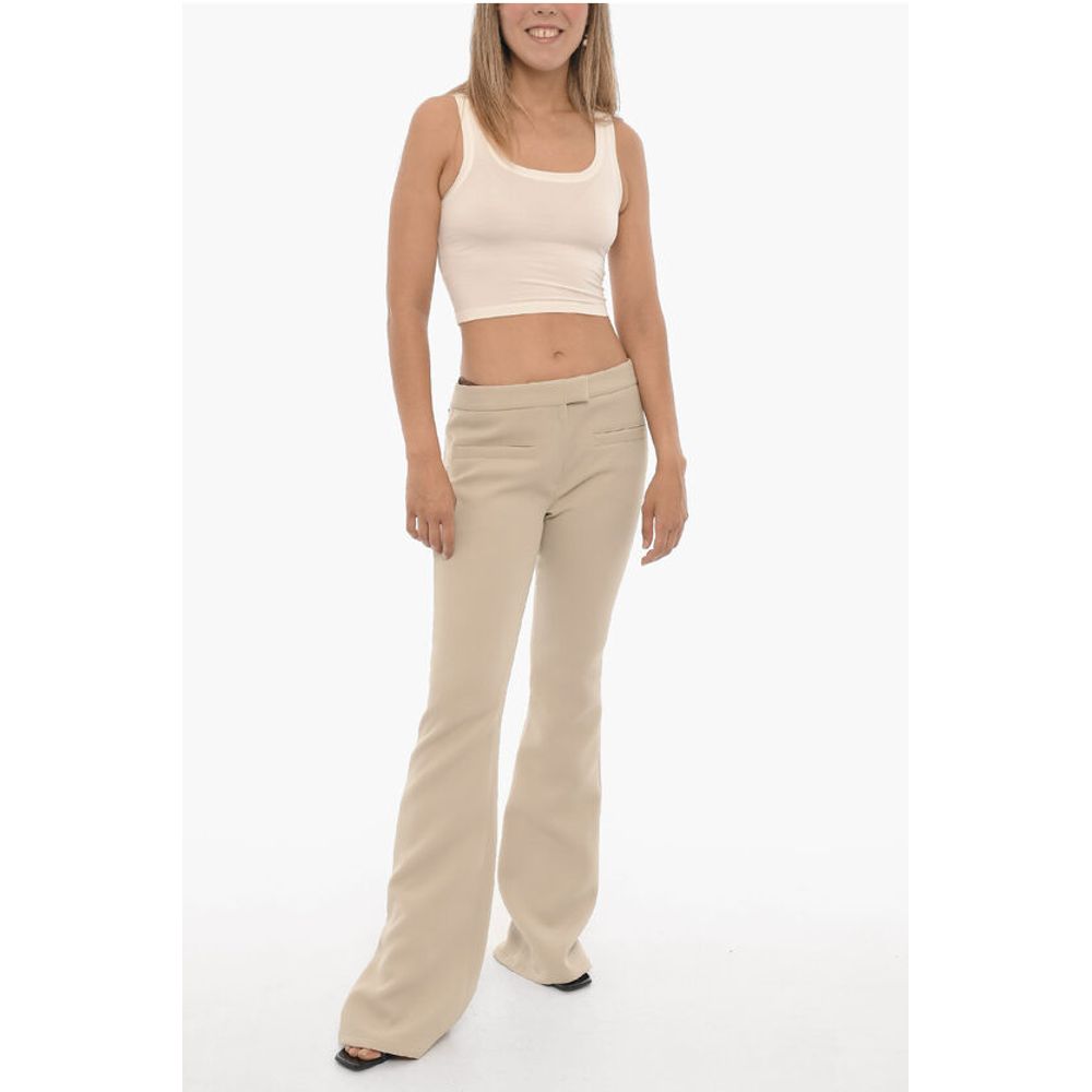 Courrėges Solid Color Twill Flared Pants