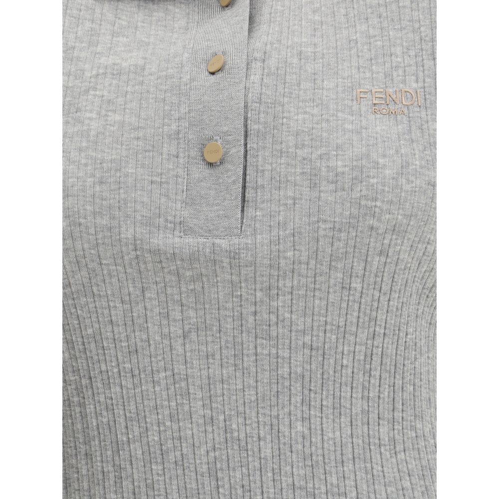 Fendi Ribbed Polo T-shirt
