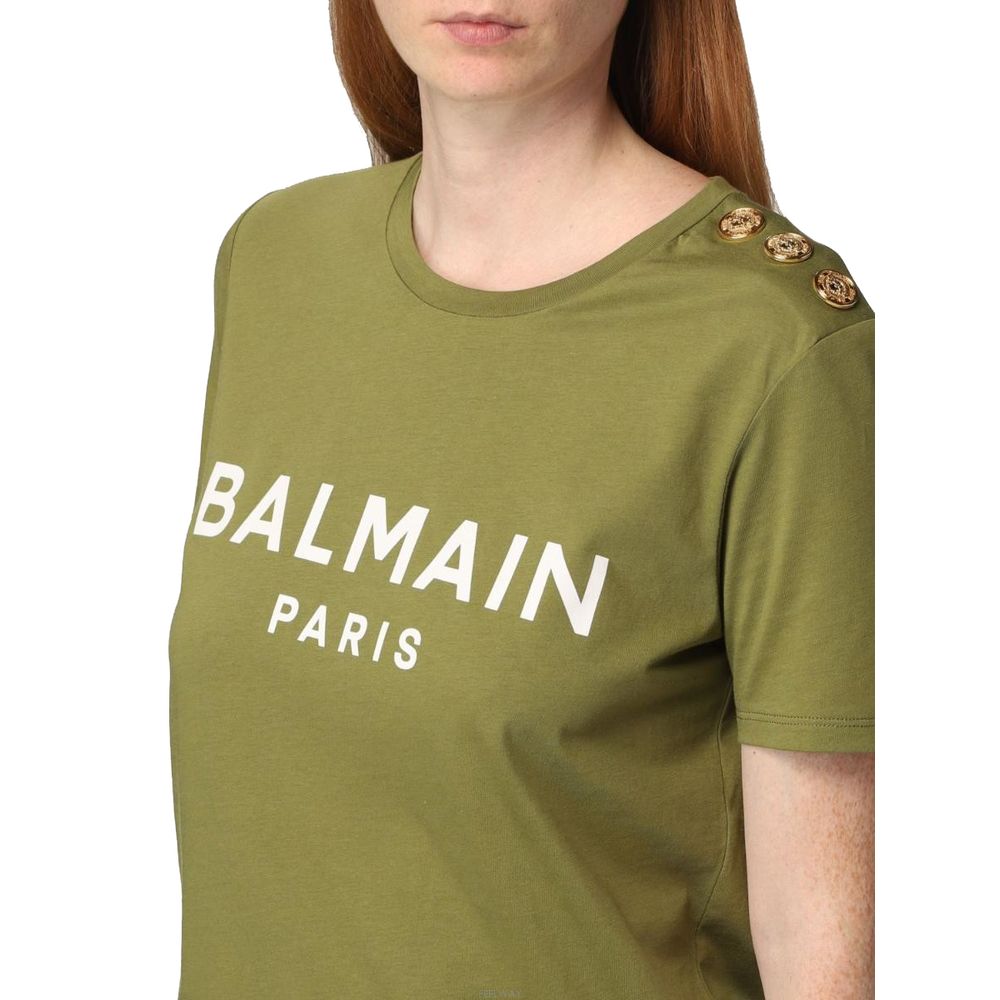 Balmain Green Cotton Tops & T-Shirt