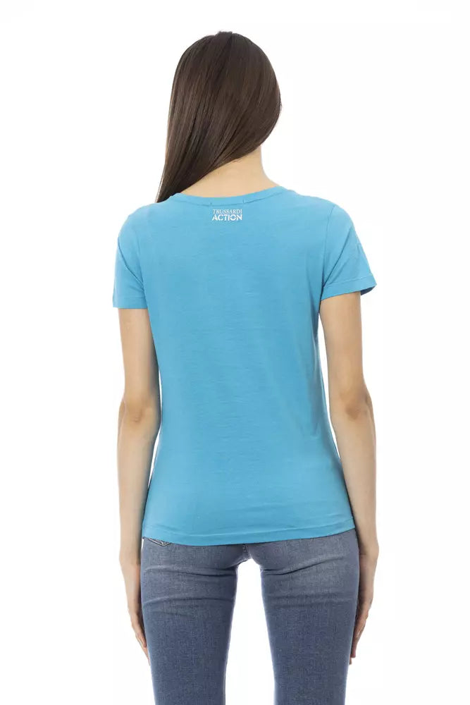 Trussardi Action "Light Blue Cotton Women T-Shirt"