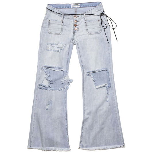 One Teaspoon Light Blue Cotton Women's Flared Jeans
