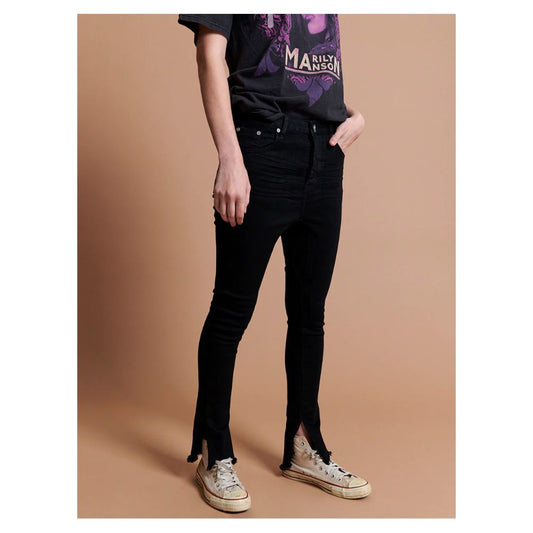 One Teaspoon Black Cotton Women's High-Waisted Skinny Jean