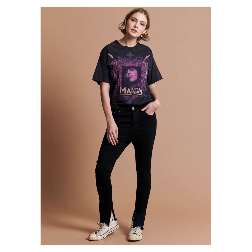 One Teaspoon Black Cotton Women's High-Waisted Skinny Jean