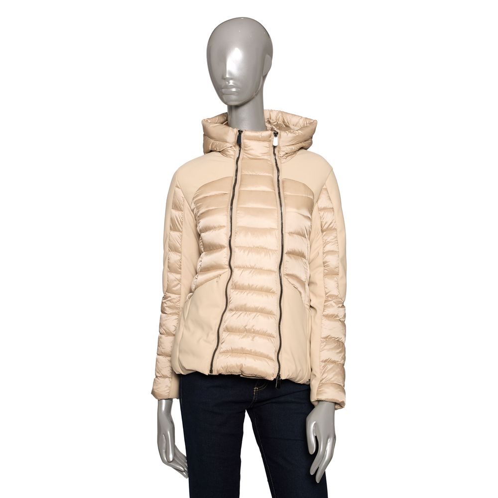 Baldinini Trend Beige Polyester Women Jacket with Hood