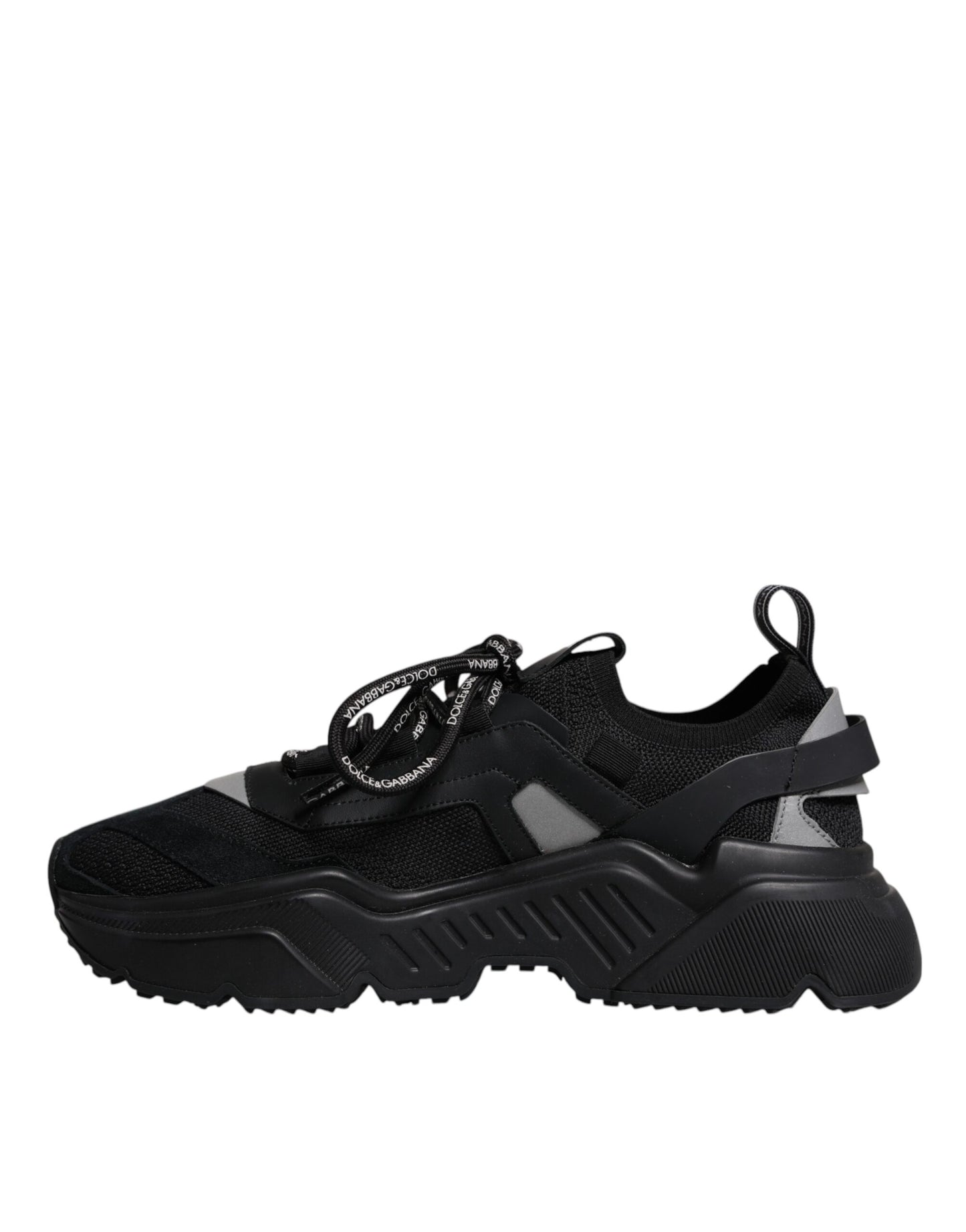 Dolce & Gabbana Black Leather Daymaster Low Top Sneaker Shoes