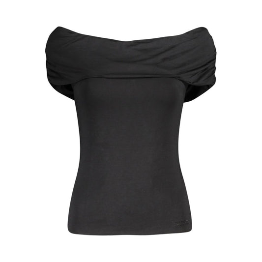 Guess Jeans Black Modal Tops & T-Shirt