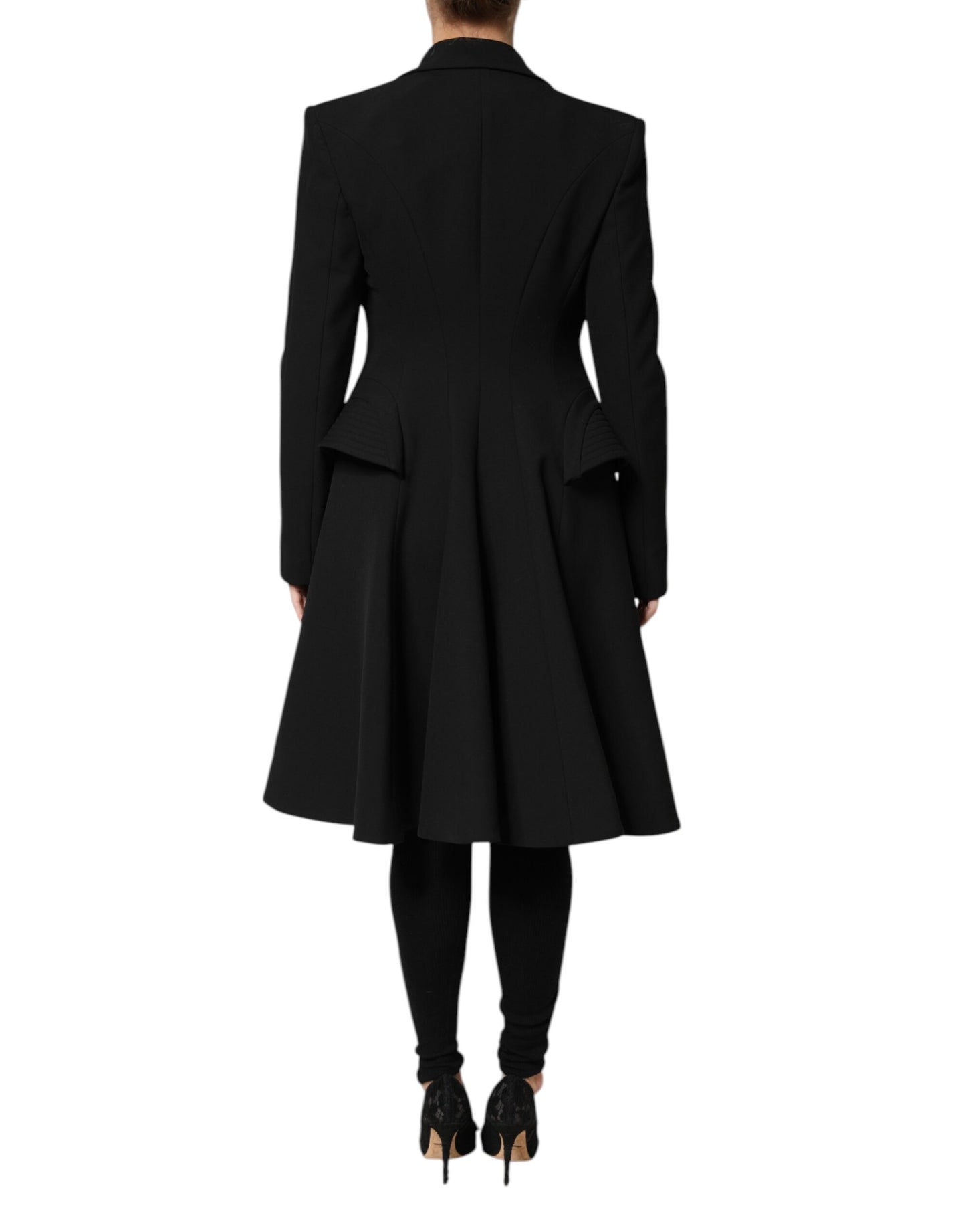 Les Hommes Black Polyester Single Breasted Trench Coat Jacket