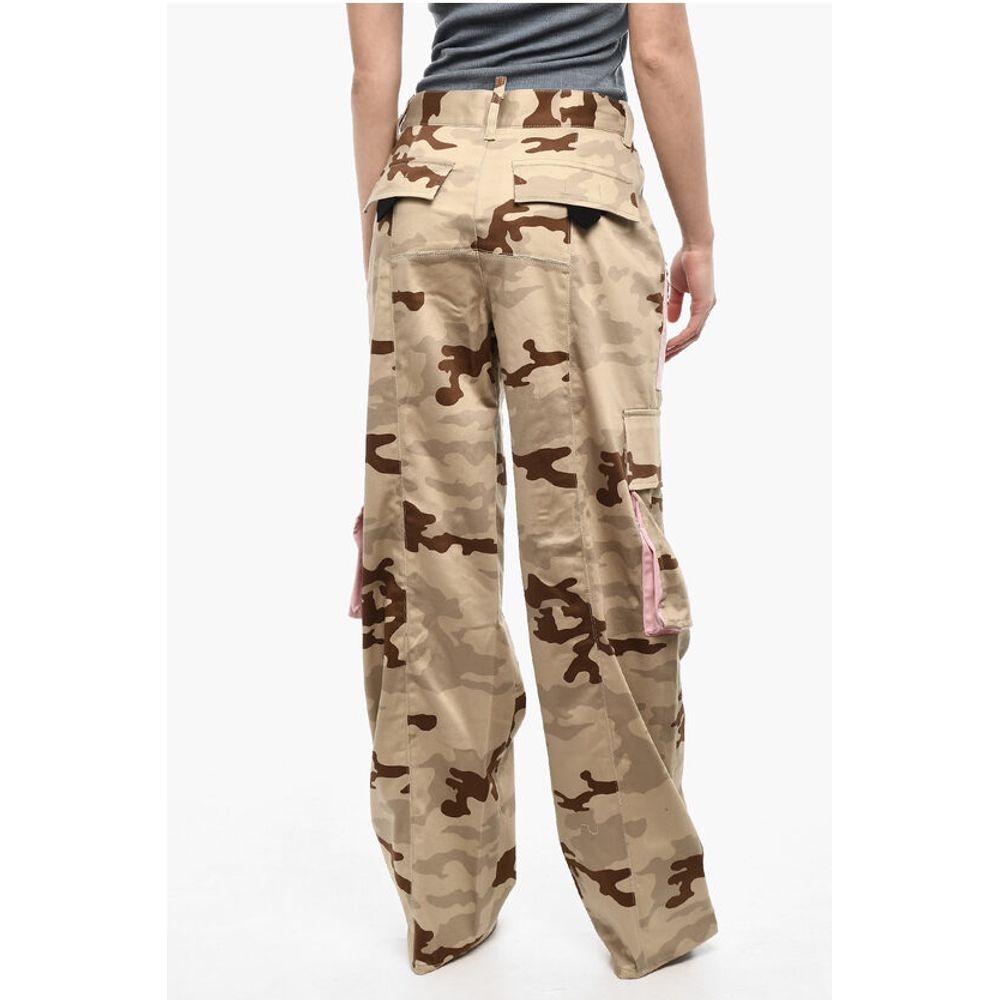 Dsquared² Camo Cargo Pants With Rhinestones Detail