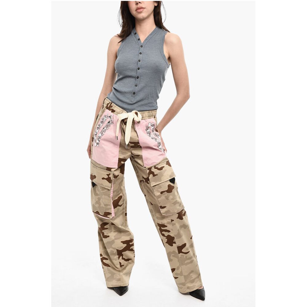 Dsquared² Camo Cargo Pants With Rhinestones Detail