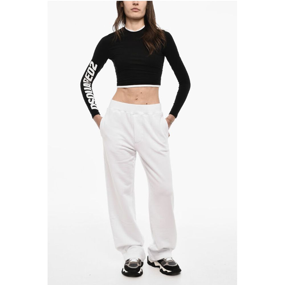 Dsquared² High-Waisted Brushed Cotton Joggers