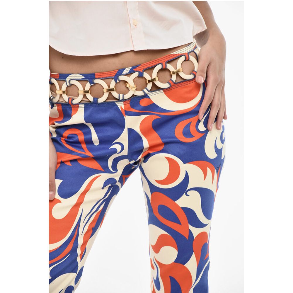 Dsquared² Regular Waist Printed Pants with Cut-Out Details