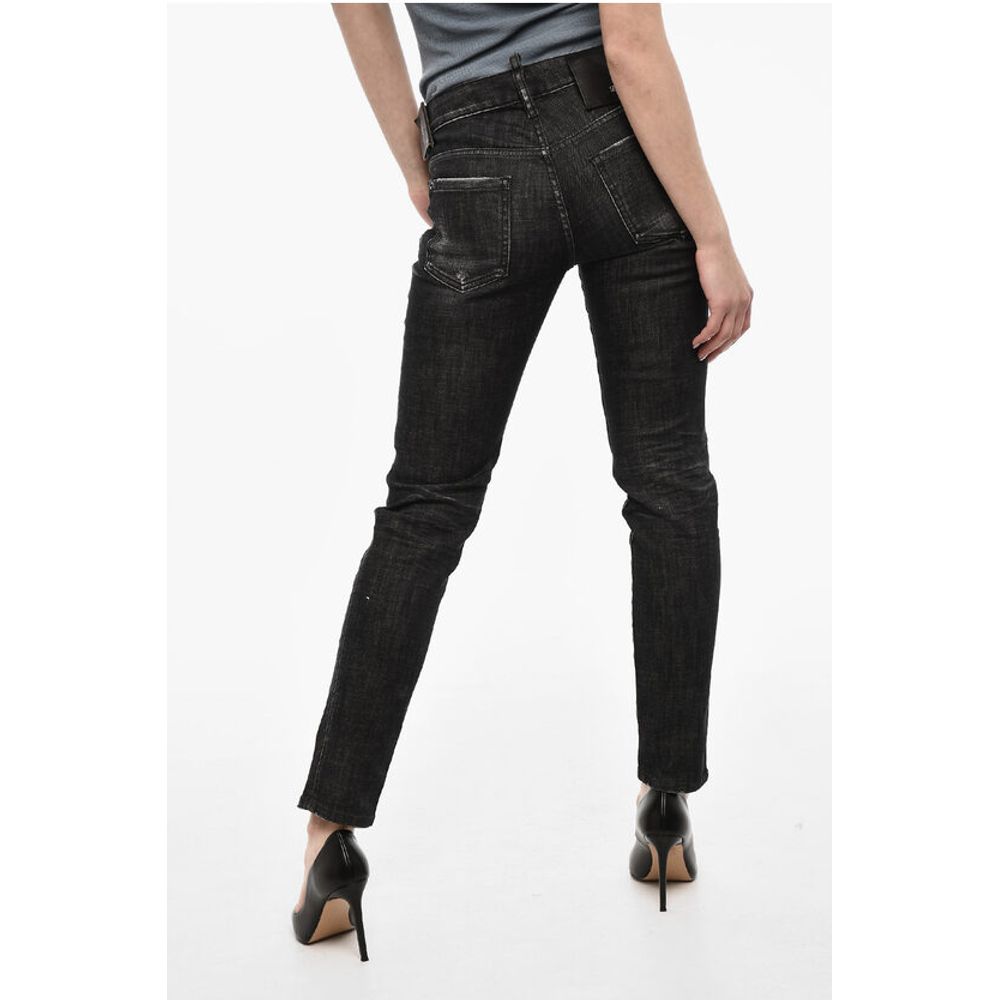 Dsquared² Slim Fit Jeans With Logoed Button