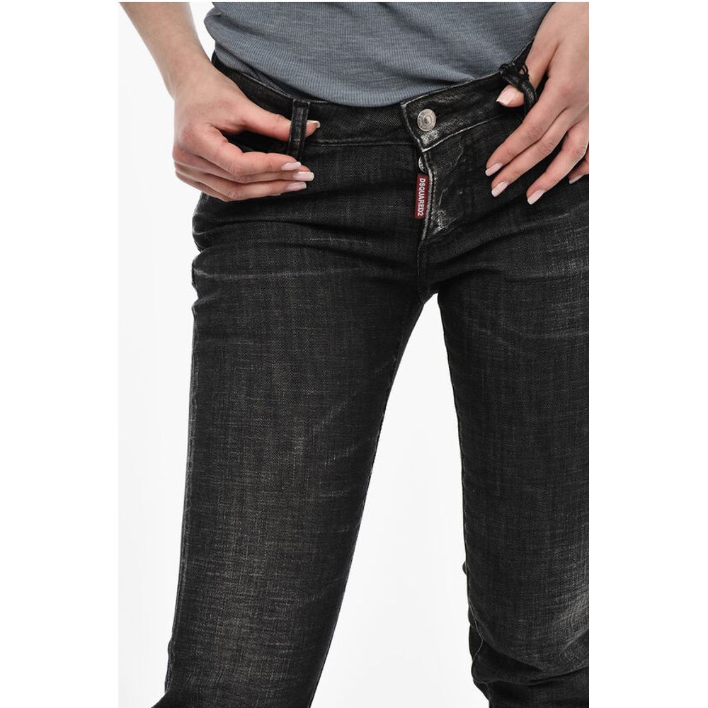 Dsquared² Slim Fit Jeans With Logoed Button