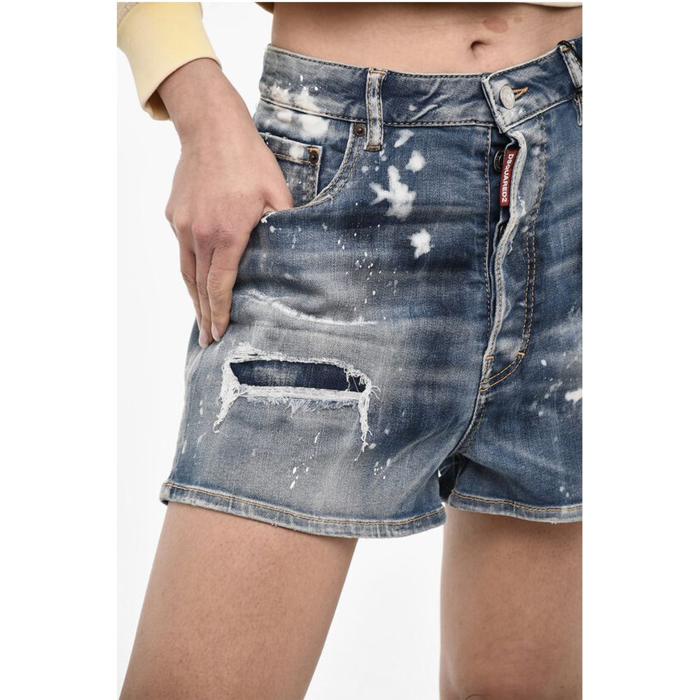 Dsquared² Distressed Acid Wash Effect Shorts