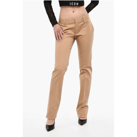 Dsquared² High Waist Straight Fit Cotton Pants