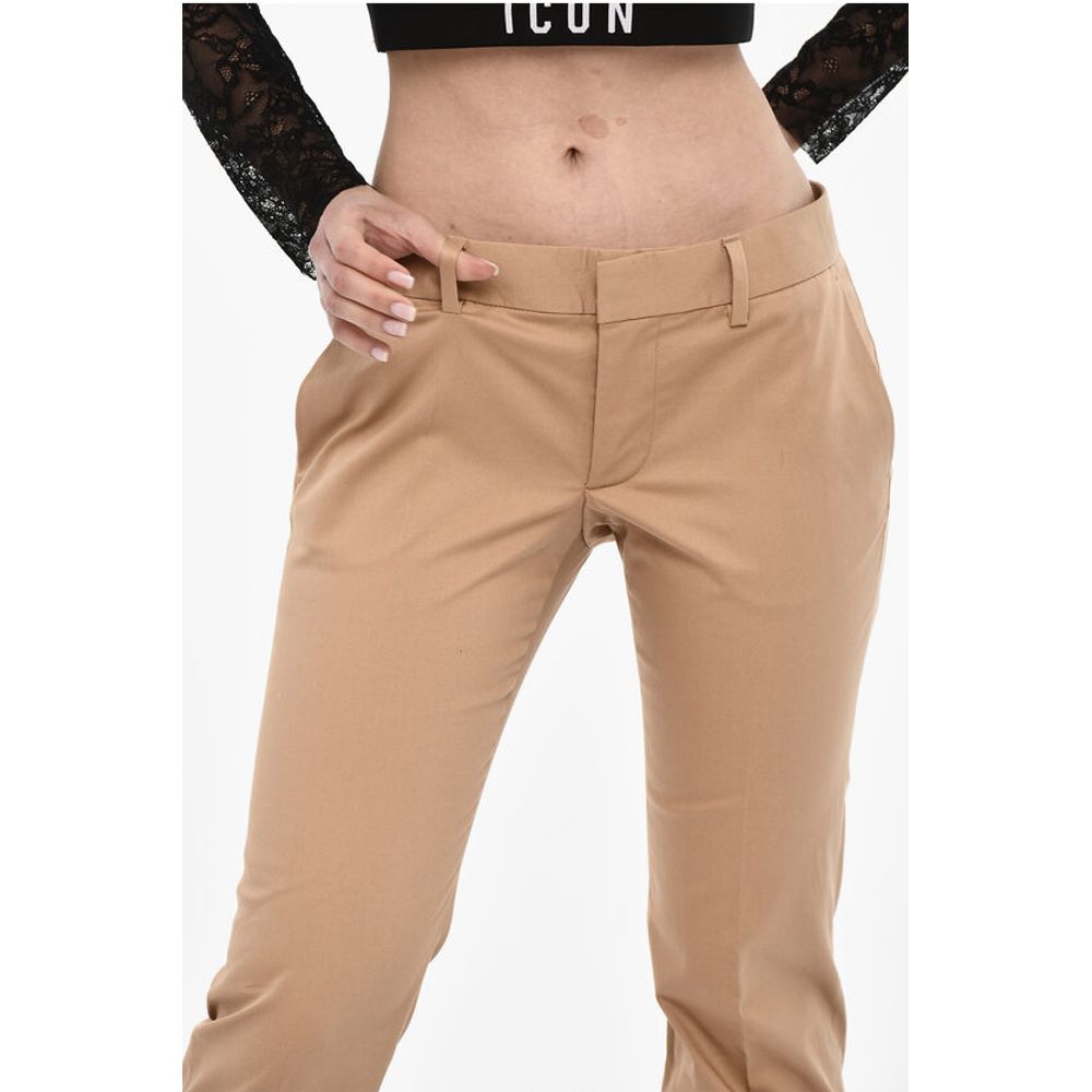 Dsquared² High Waist Straight Fit Cotton Pants