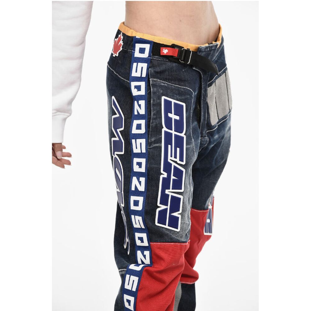 Dsquared² Baggy Fit Paches Pants with Embossed Details