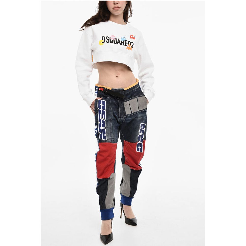 Dsquared² Baggy Fit Paches Pants with Embossed Details