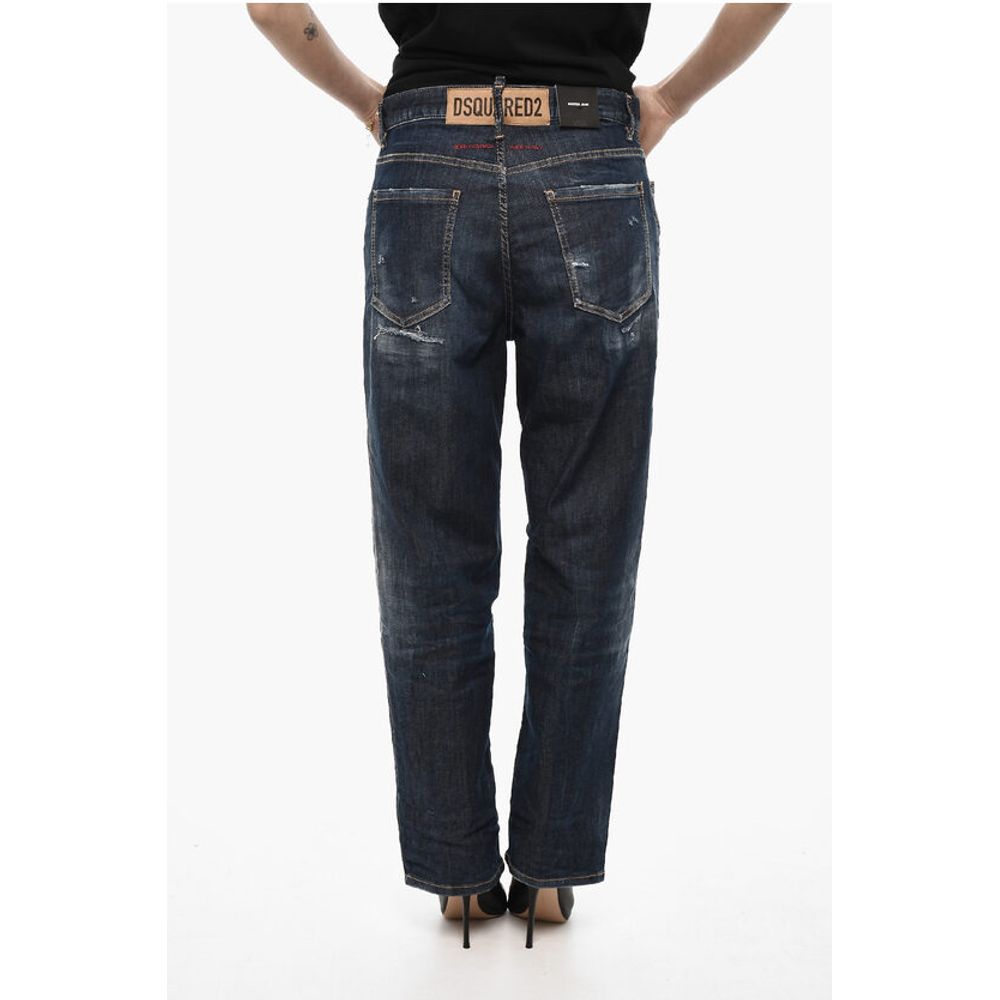 Dsquared² Distressed BOSTON Jeans with Logo Button