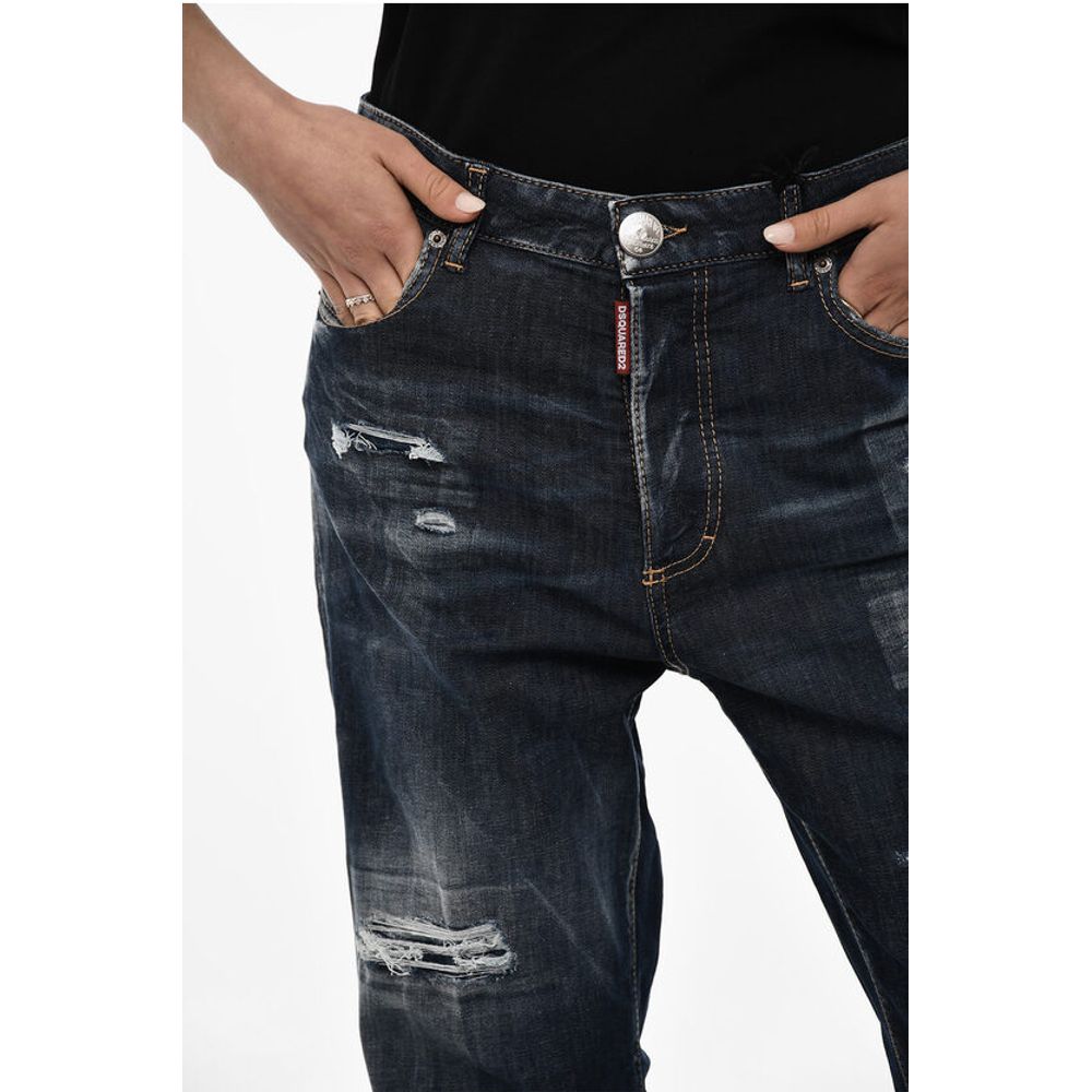 Dsquared² Distressed BOSTON Jeans with Logo Button