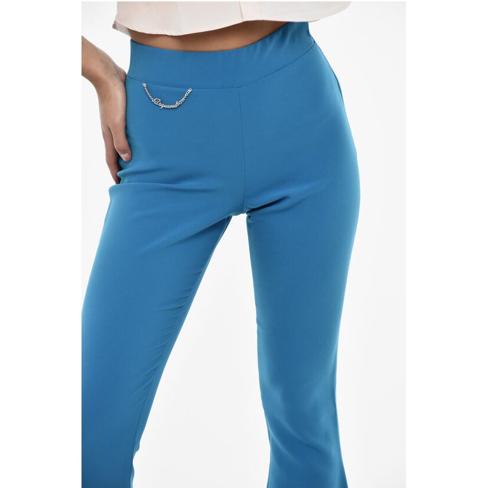 Dsquared² High Waist Boot Cut Pants with Chain