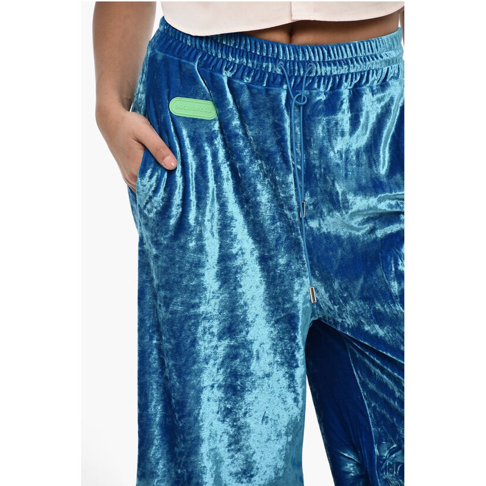 Dsquared² Loose Fit Velvet Pants with Drawstring Waist