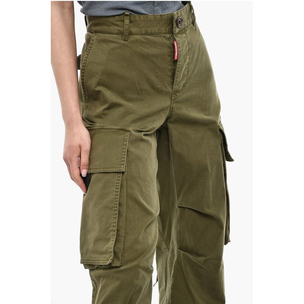 Dsquared² High-Waisted Cargo Pants With Satin Hem
