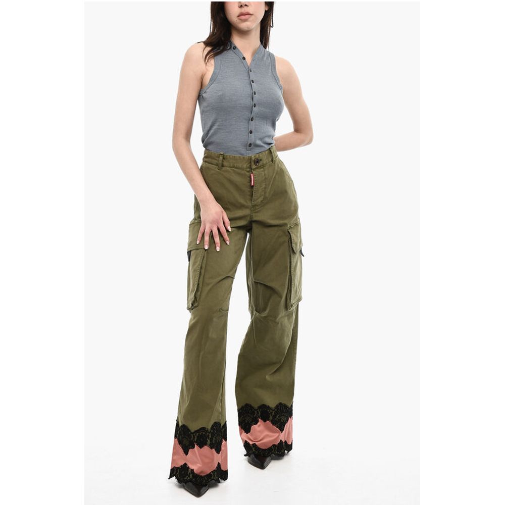 Dsquared² High-Waisted Cargo Pants With Satin Hem