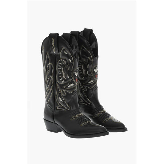 Dsquared² Embroidered VINTAGE Leather Texan Boots