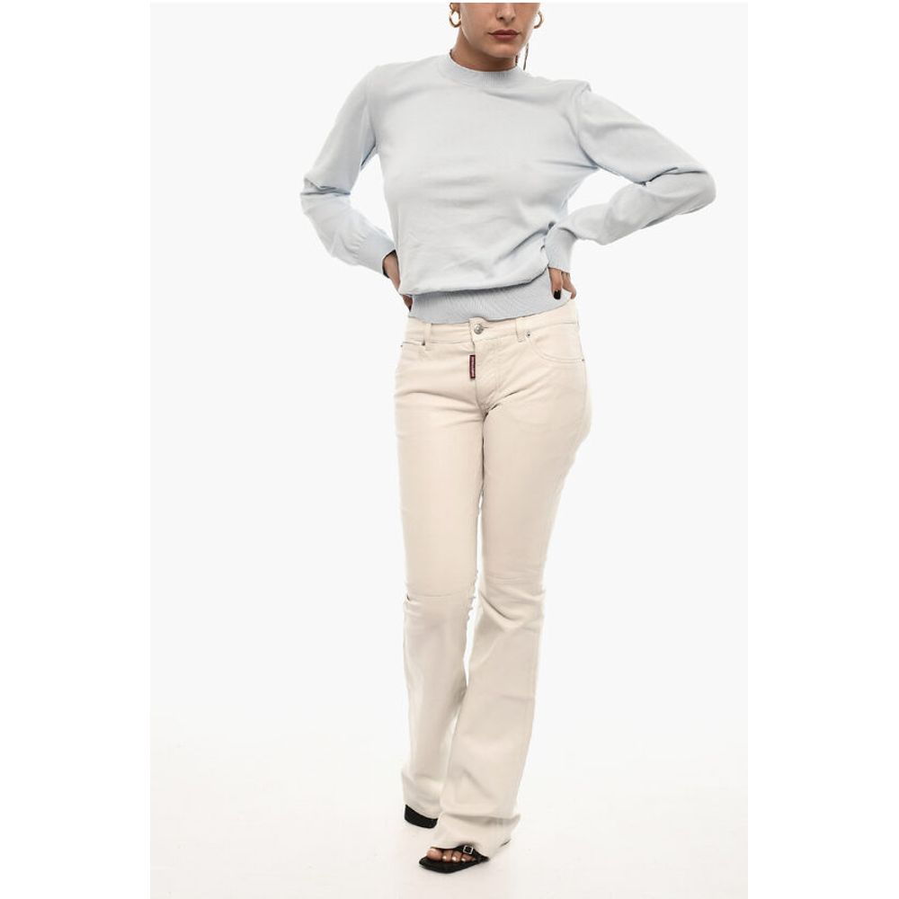 Dsquared² Mid-Waist Boot Cut Leather Pants