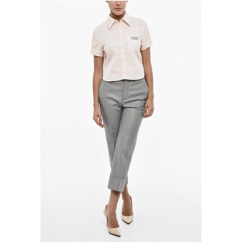 Dsquared² Lining Cropped Leather Pants