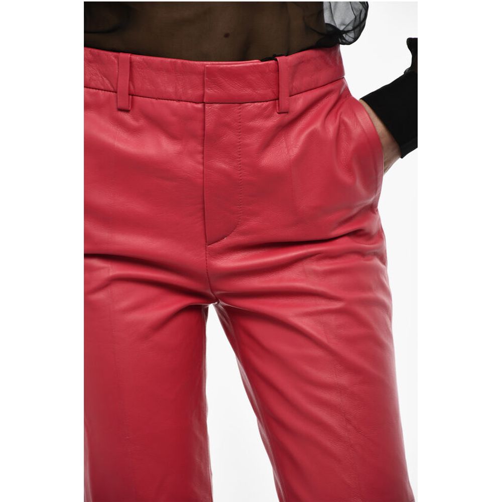 Dsquared² Cuffed Hem Leather Pants