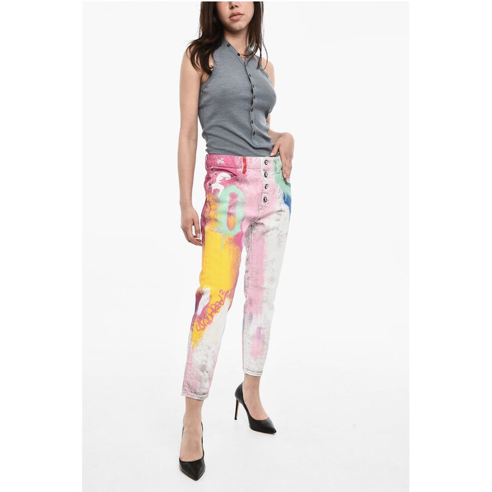 Dsquared² Cropped DAN Jeans Paint Effect
