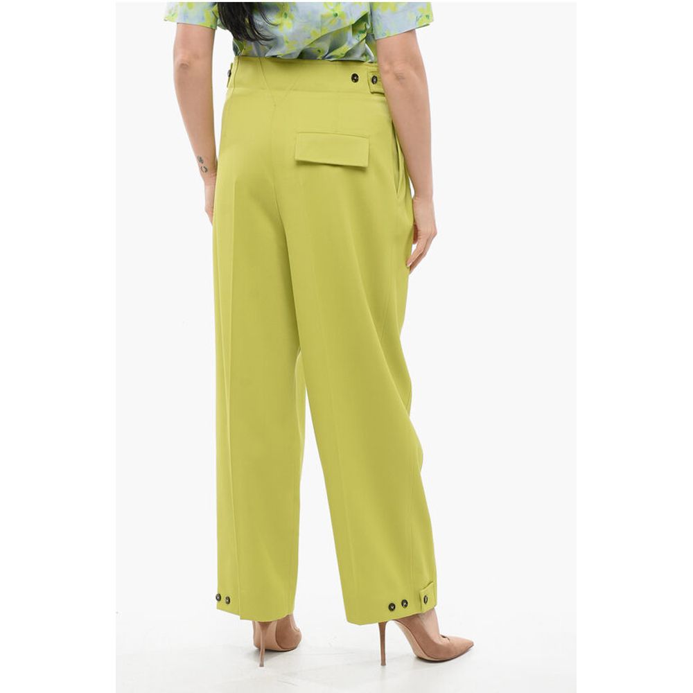 Bottega Veneta Wool Pleated Palazzo Pants