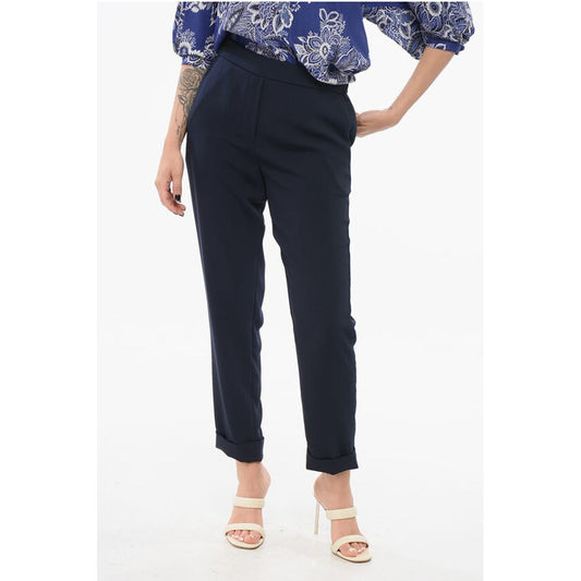 Parosh Slim Pants with Turn-up Hems