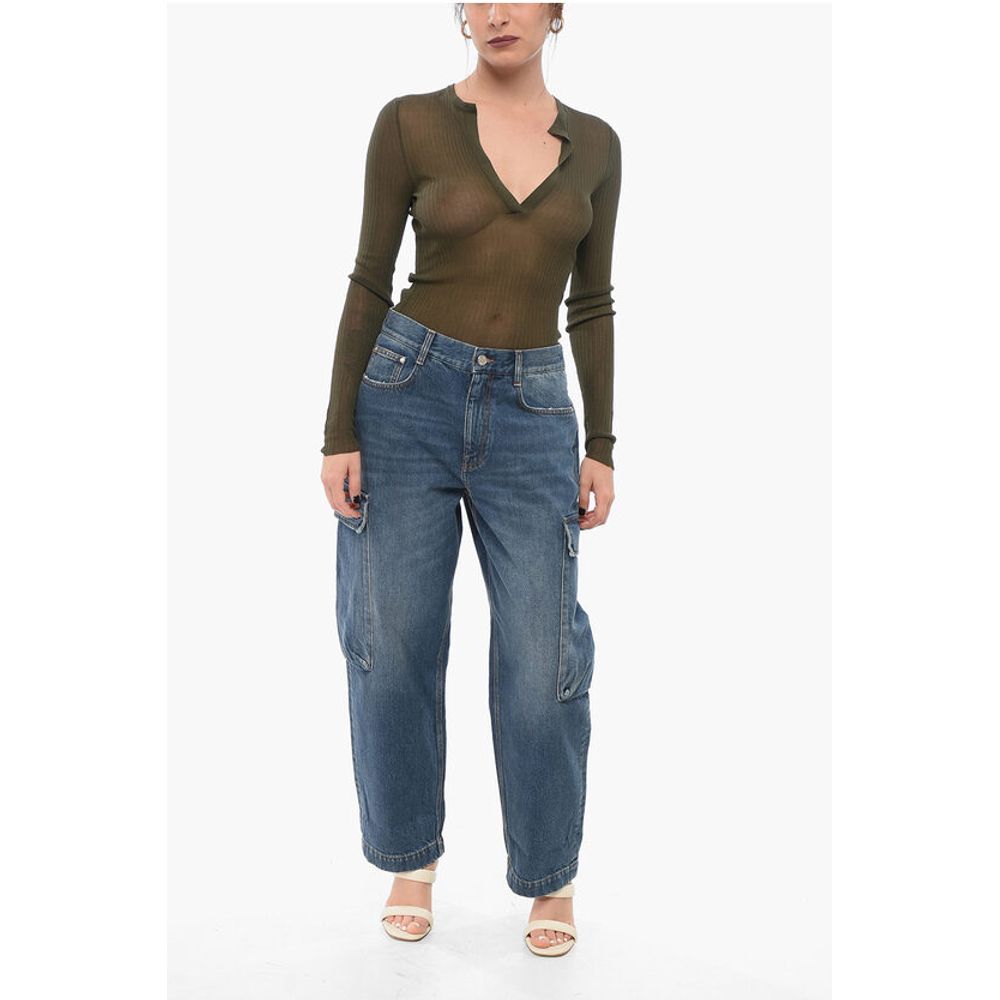 Stella McCartney Dark Washed Cargo Denims 21cm