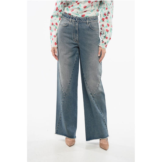 Givenchy Transversal Stitched Delavè Denims with Raw-cut Hem 27cm