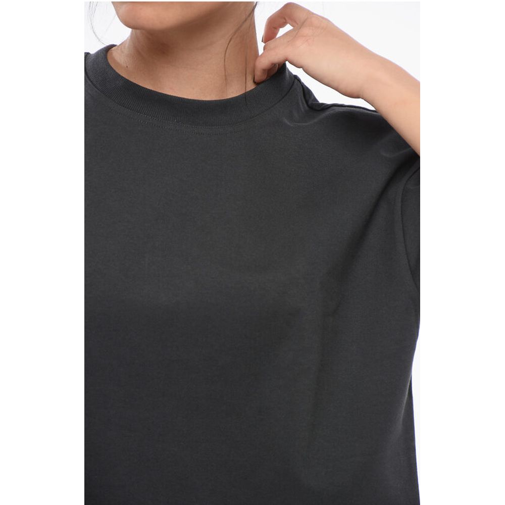 Bottega Veneta Crew Neck Cotton T-Shirt with Popeline Lining
