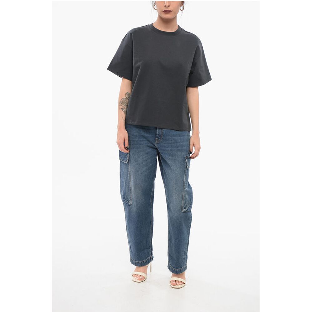 Bottega Veneta Crew Neck Cotton T-Shirt with Popeline Lining