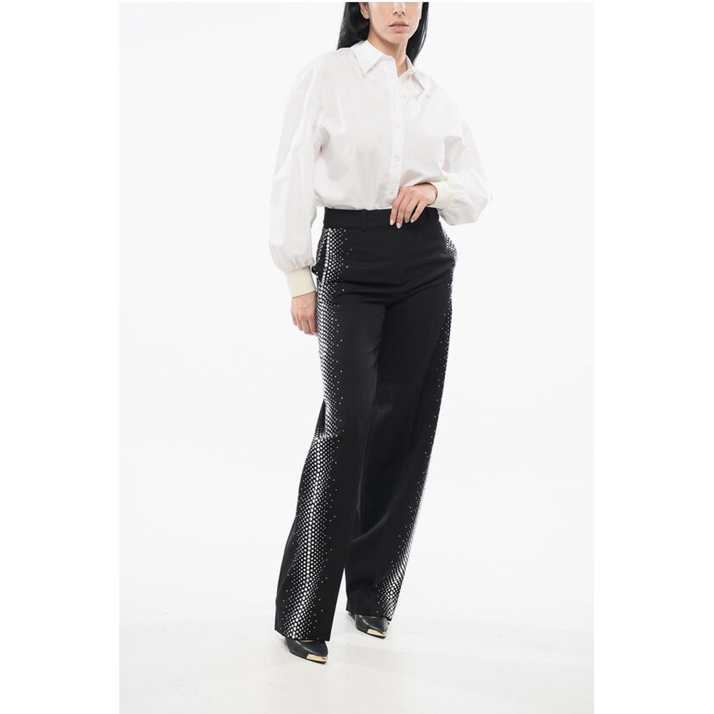 The Attico Jagger Wide-leg Pants with Rhinestones