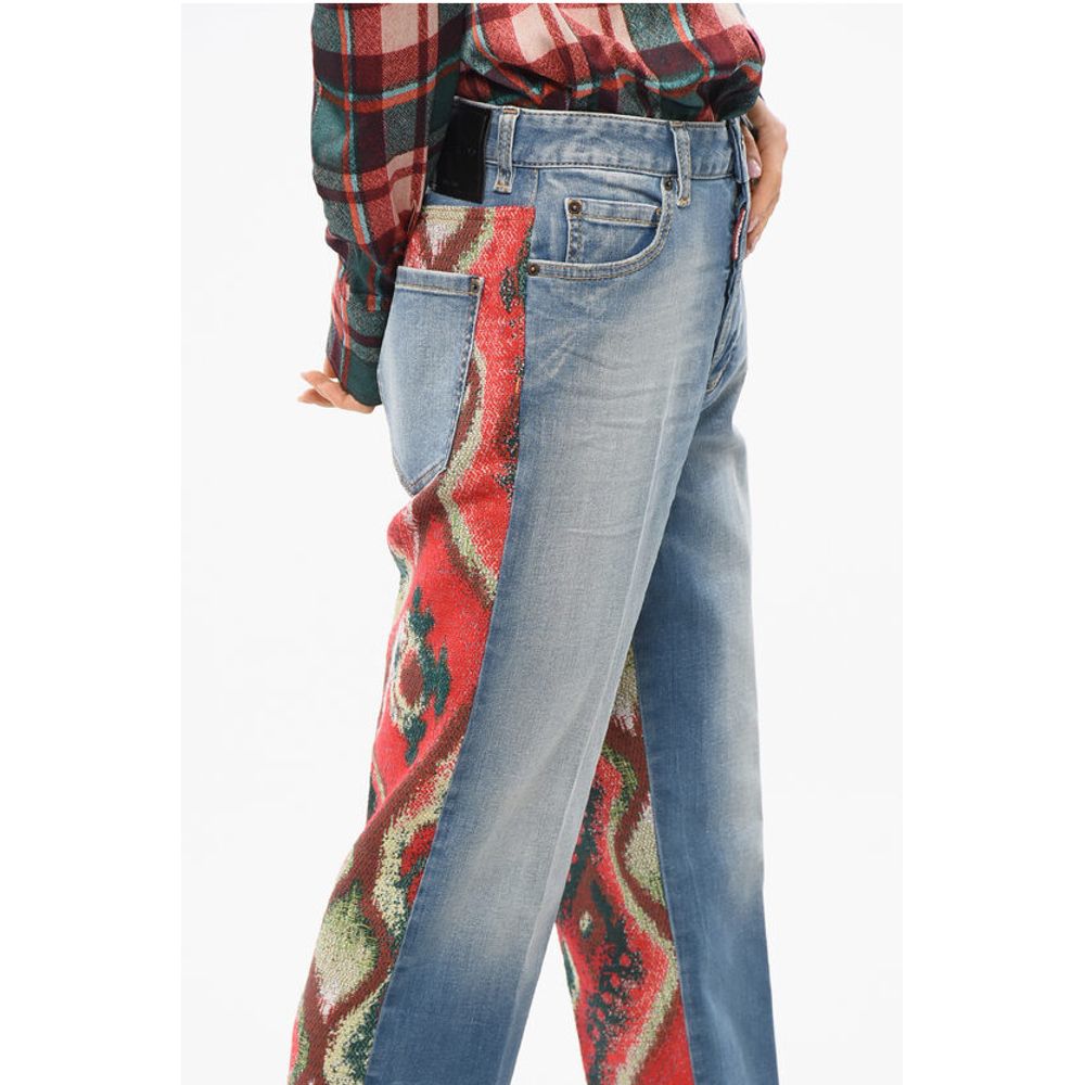Dsquared² Boston Fit Denims with Patterned Tweed Back 19cm