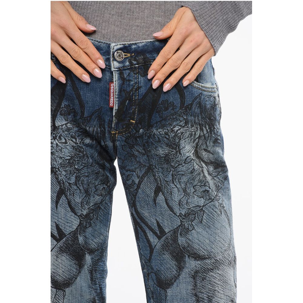 Dsquared² Slim Fit INK Tattoo Printed Denims 15cm