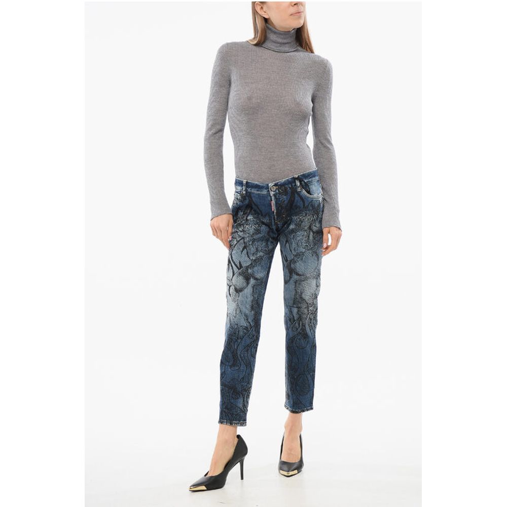 Dsquared² Slim Fit INK Tattoo Printed Denims 15cm