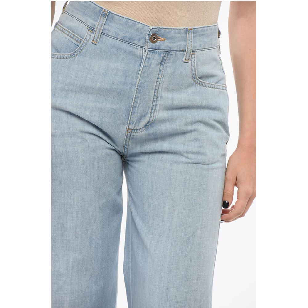 Bottega Veneta Light-washed Wide Leg Denims 30cm