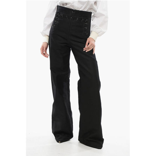 Maison Margiela MM5 Satin Cotton Pants with Buttons