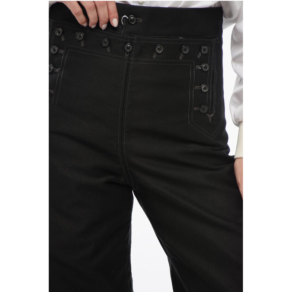 Maison Margiela MM5 Satin Cotton Pants with Buttons