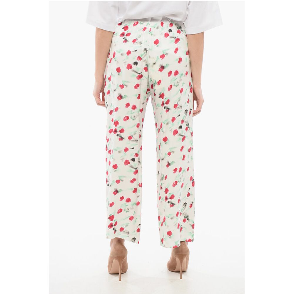Marni Satin Cropped Pants with Drawstring